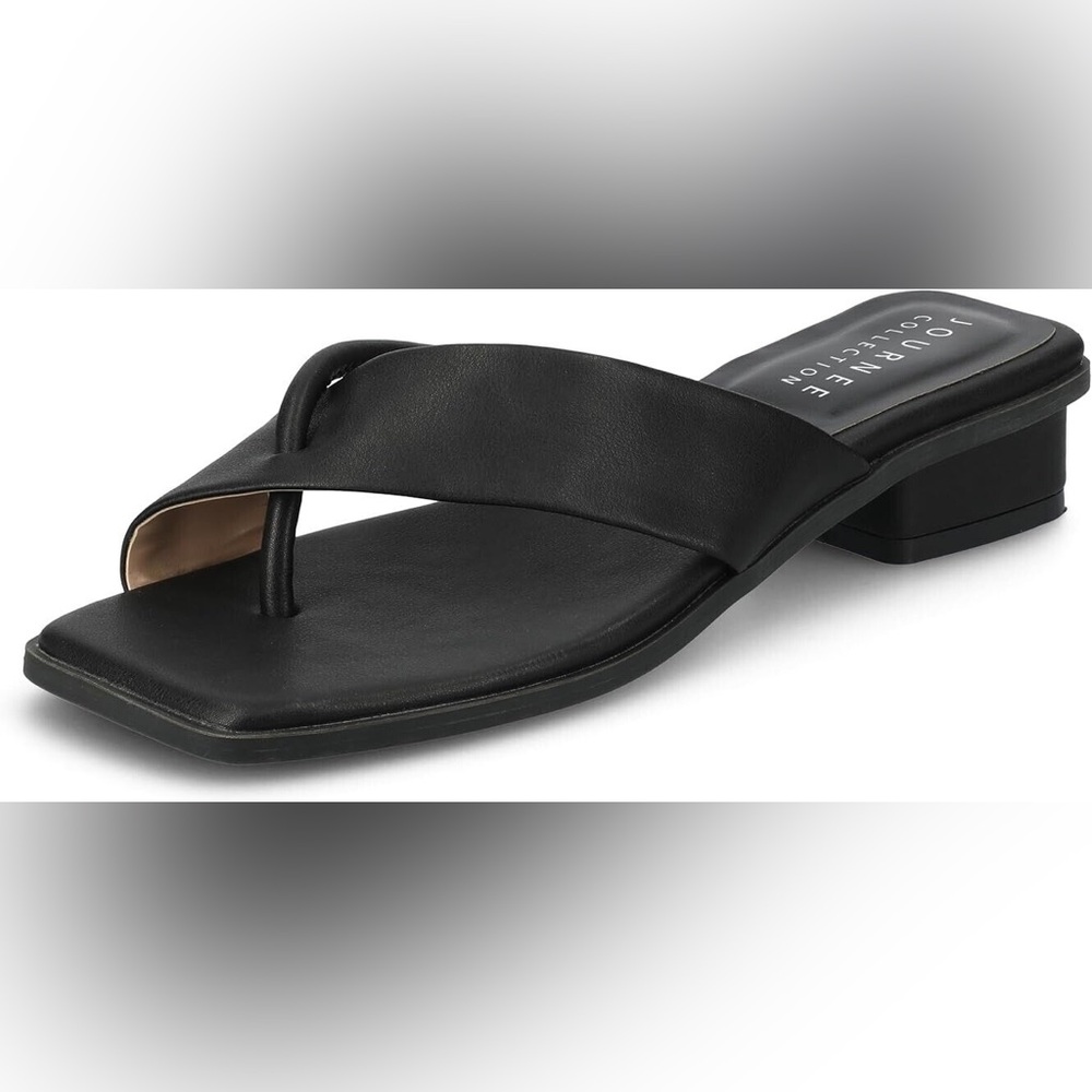 Journee Collection Black Slide Sandals